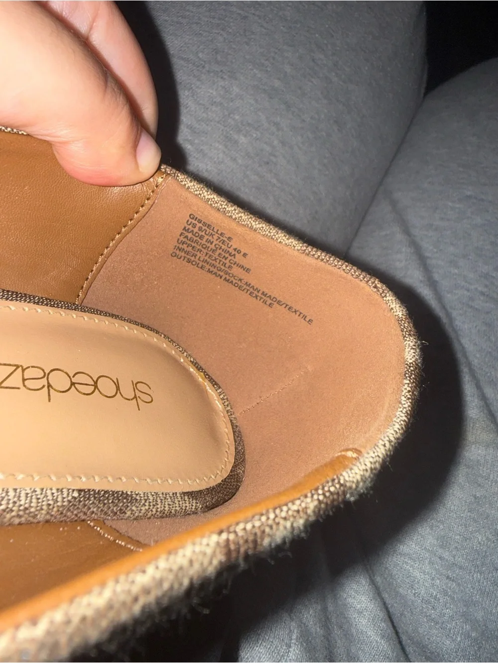 ShoeDazzle Gisselle Brown Monogram Pointed Toe Heels – Size 9